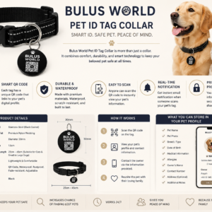 BULUS WORLD Smart Pet ID Tag Collar